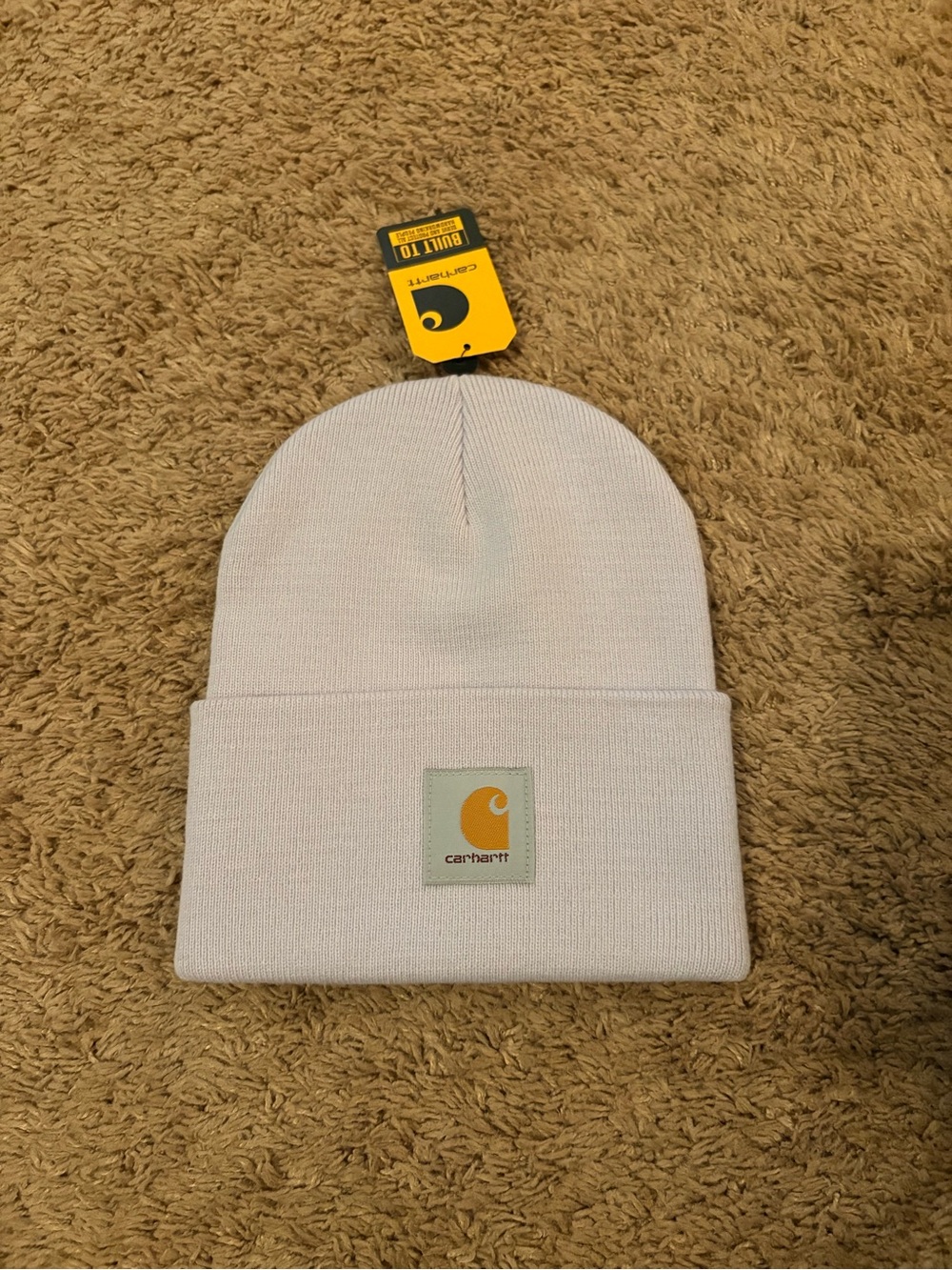 Carhartt Kids Cream Knit Cuffed Beanie with Logo Patch